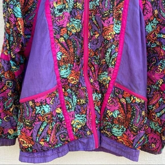 Vintage 90s Westbound Sport Paisley Full Zip Windbreaker Track Jacket - Picture 2 of 13